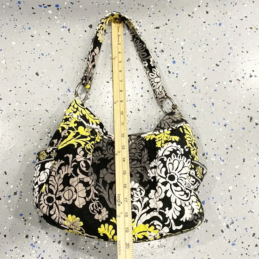 Vera Bradley Retired Yellow Black Baroque‎ Satchel Magnet Shoulder Handbag Hobo
